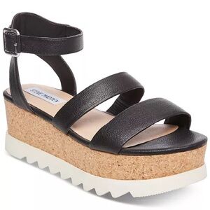 Steve Madden Black Chunky Platform Sandals